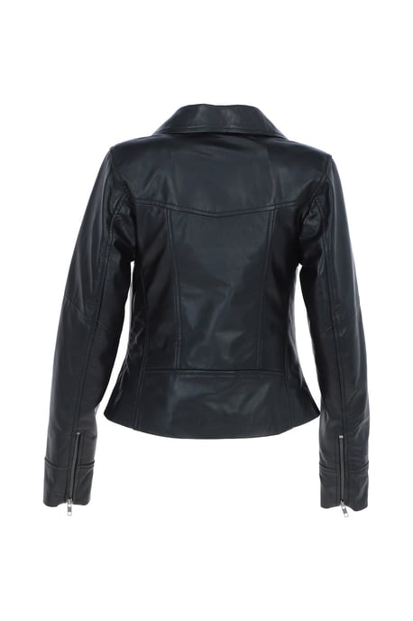 'Eva' Leather Biker Style Jacket Women Coat - Image 4
