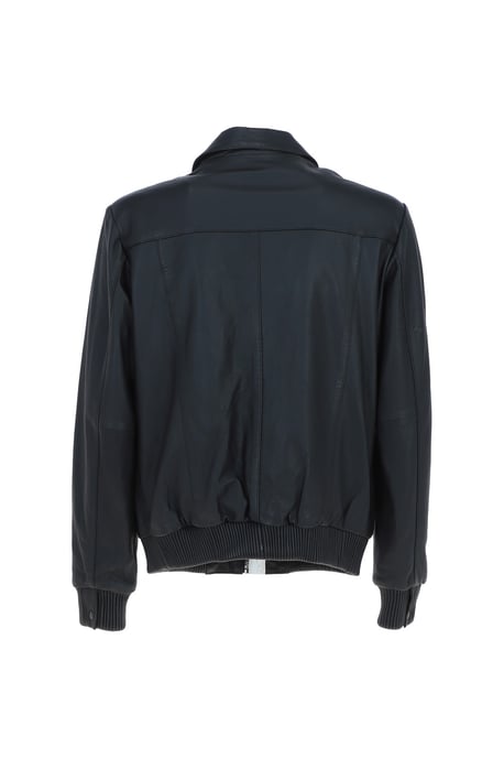 'Torino Classic' Real Leather Classic Bomber Jacket With Brando Collar - Image 4