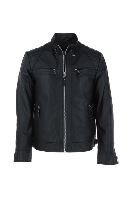 'Bronx' Real Leather Biker Jacket - Image 2