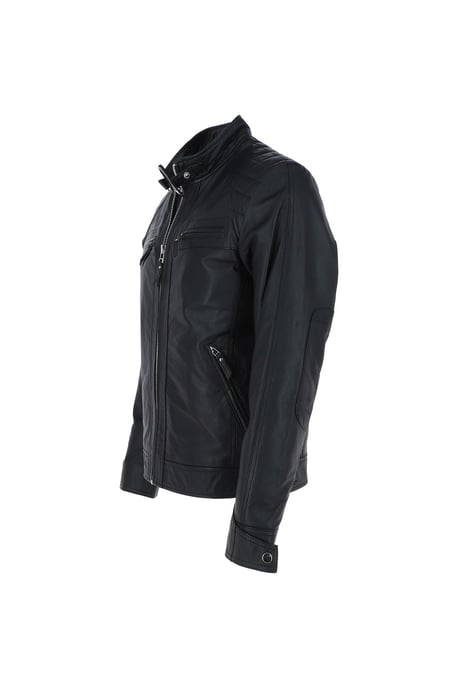 'Bronx' Real Leather Biker Jacket - Image 3