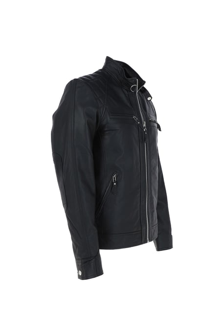 'Bronx' Real Leather Biker Jacket - Image 5