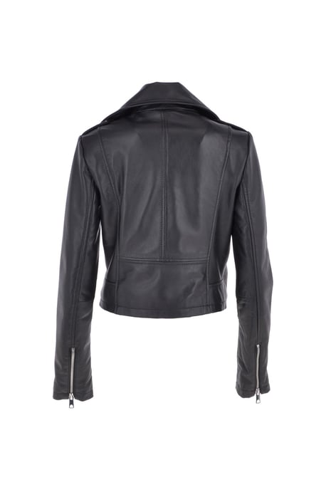 'Brooklyn' Short Leather Biker Jacket - Image 4