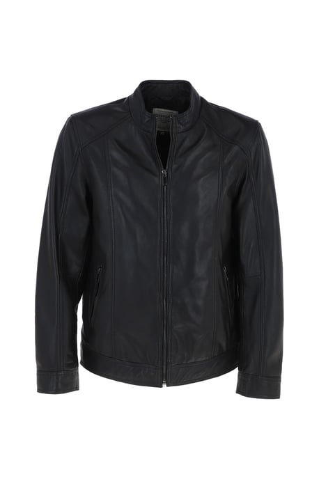 'Alberto' Mens Leather Biker Jacket - Image 1