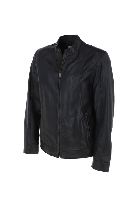 'Alberto' Mens Leather Biker Jacket - Image 2