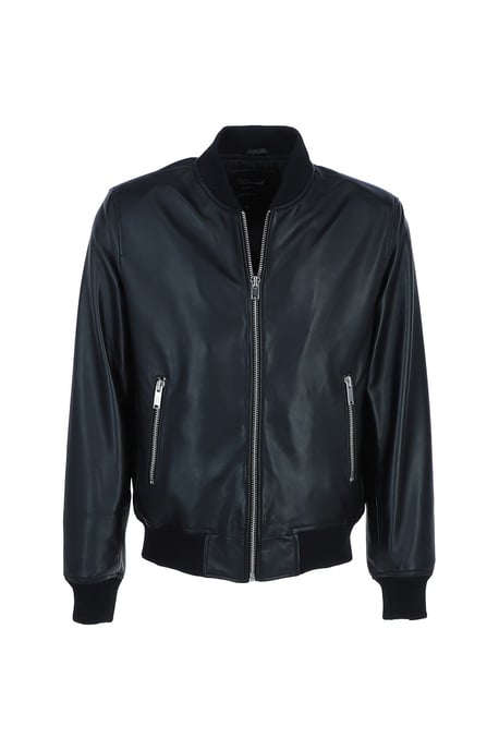 Lightweight Real Leather Bomber Jacket - Image 2