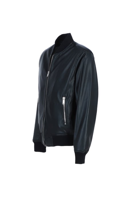 Lightweight Real Leather Bomber Jacket - Image 3