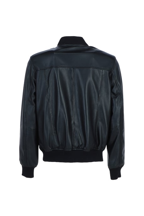 Lightweight Real Leather Bomber Jacket - Image 4