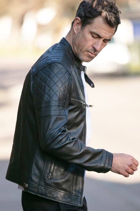 'N2' Premium Real Leather Vintage Biker Jacket - Image 1