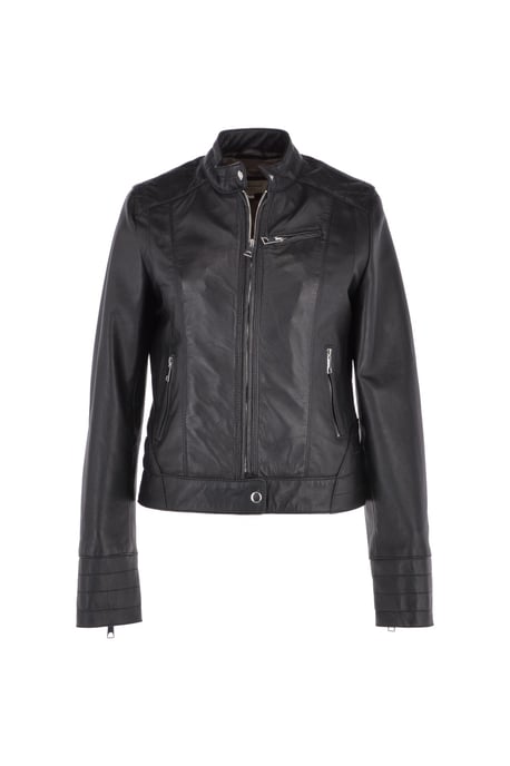 'Essen' Real Leather Biker Jacket - Image 2