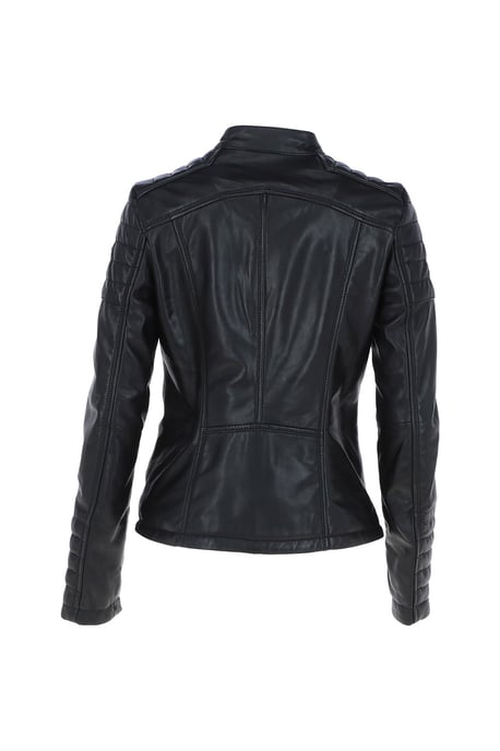 'Elena' Leather Fashion Biker Jacket - Image 4