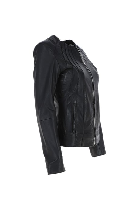 'Aliona' Real Leather Fashion Jacket Women Coat - Image 3