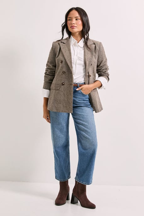 Open Collar Double Breasted Blazer - Image 4
