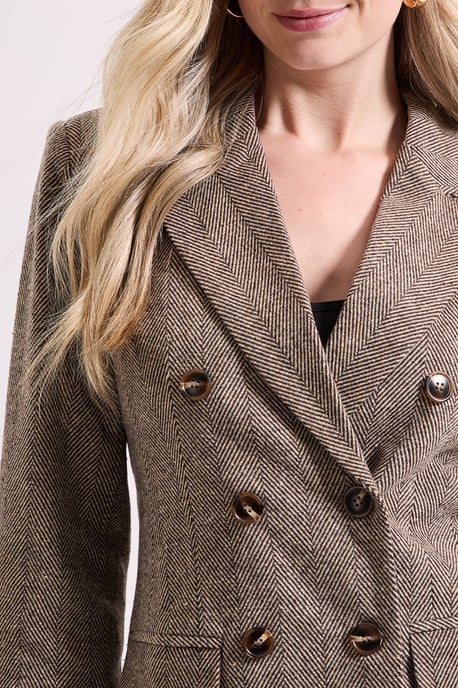 Open Collar Double Breasted Blazer - Image 5