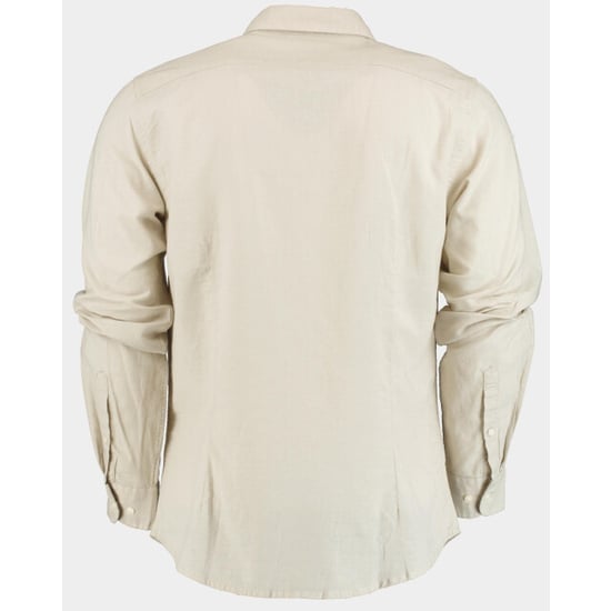 Bos Bright Blue Casual hemd lange mouw linnen katoen shirt lm 42540015i/620 sand - Image 2