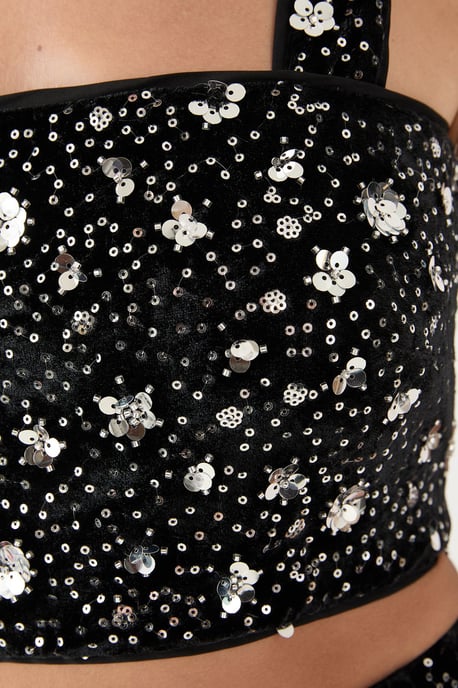 Premium Velvet Sequin Bralet - Image 5