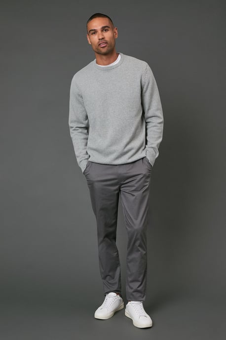 Grey Premium Slim Fit Chino Trouser - Image 2