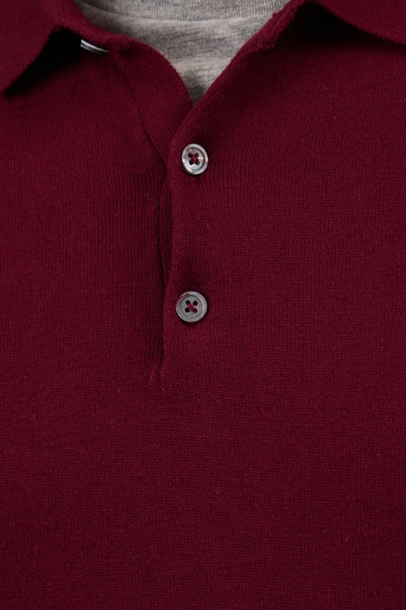 Cotton Rich Long Sleeve Knitted Polo - Image 5