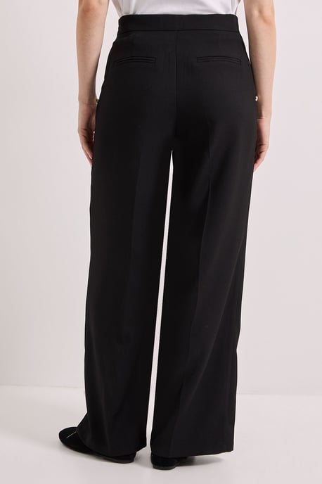 Military Button Detail Wide Leg Trouser - Image 3