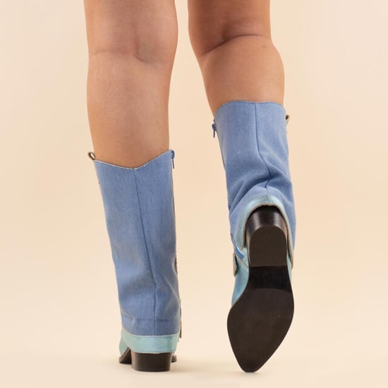 DWRS Label Kaplaarzen 10543 shetland denim dames leer - Image 1