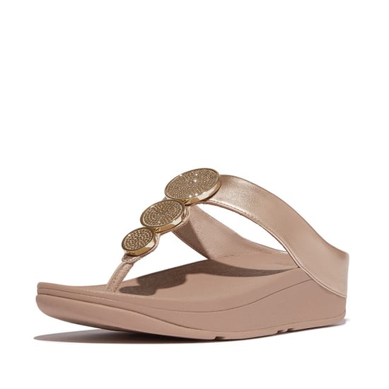 FitFlop Halo bead-circle metallic toe-post sandals - Image 1