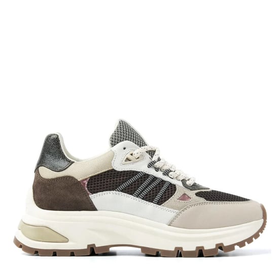 VIA VAI Liz dae lame combi chocolate lage sneakers dames - Image 1