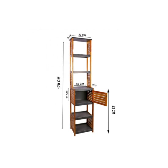 4goodz Badkamermeubel acacia set wastafelonderkast met kolomkast hoog - Image 5