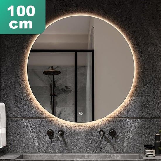 Vtw Living Badkamerspiegel rond 100 cm led verlichting en anti condens verwarming - Image 1
