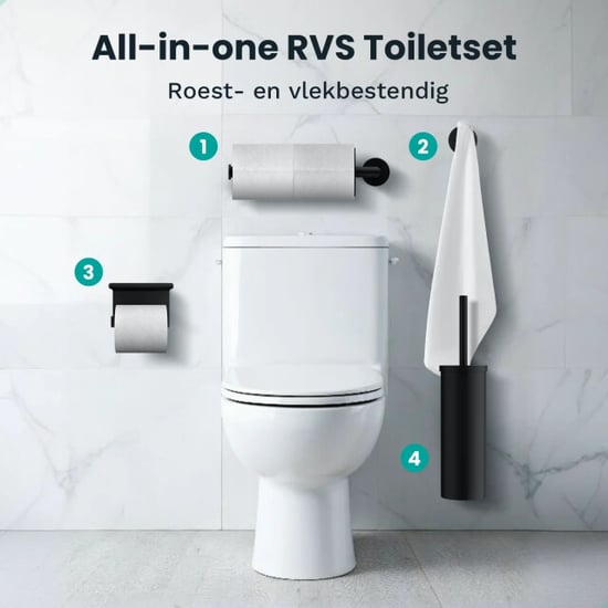 Mirlux Badkameraccessoireset wc zwart - Image 3