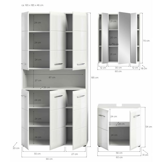 Furnilux Ice badkamercombinatie hoogglans mdf tz nb - Image 3