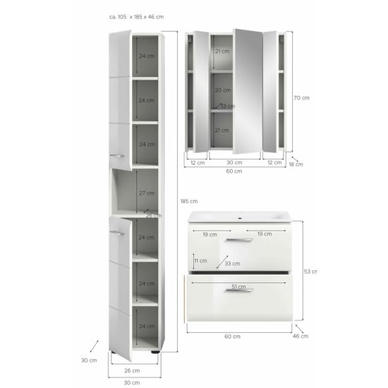 Furnilux Ijs badkamercombinatie hoogglans mdf tz nb - Image 3