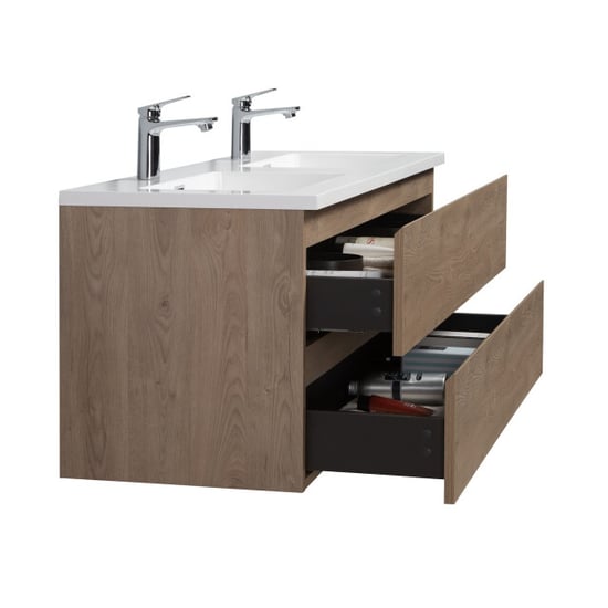 Badplaats Badkamermeubel set angela 120cm kastanje badmeubel met - Image 3