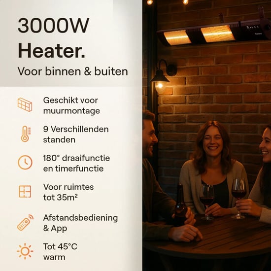 Mirlux Flowsense heater terrasverwarmer elektrisch hangend - Image 3
