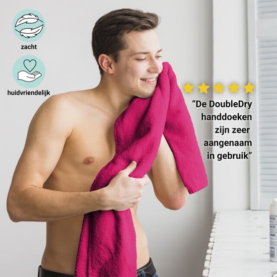 DoubleDry Handdoeken set 50 x 100 cm 12 stuks 100% zacht katoen 500 g/m2 - - Image 3