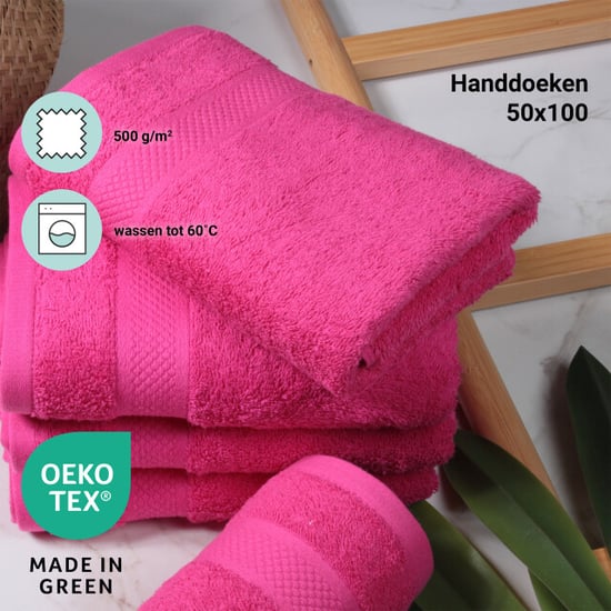 DoubleDry Handdoeken set 50 x 100 cm 12 stuks 100% zacht katoen 500 g/m2 - - Image 4