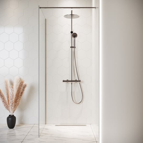 Badplaats Douchewand florida 50 x 200 cm chroom – inloopdouche 8 mm - Image 3