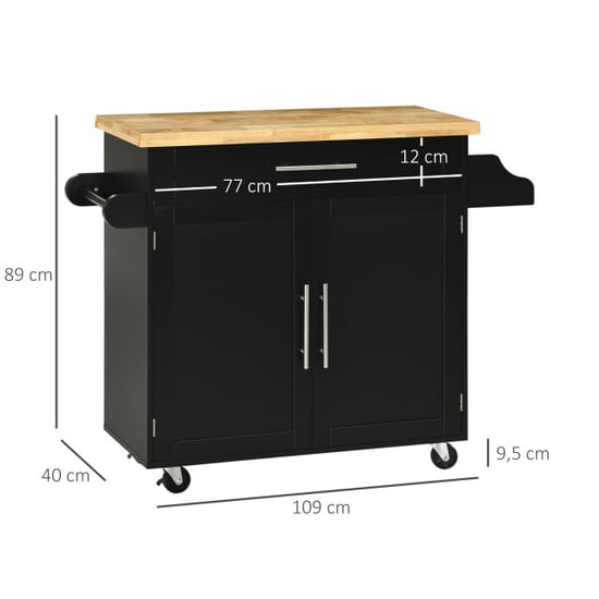 4goodz Homcom keukenwagen / keukentrolley met werkblad en kruidenrek - Image 3