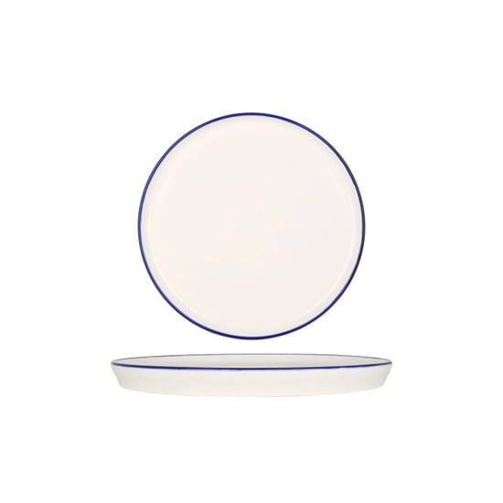 Rinart Dessertbord blue edge porselein 24 cm set van 6 - Image 1