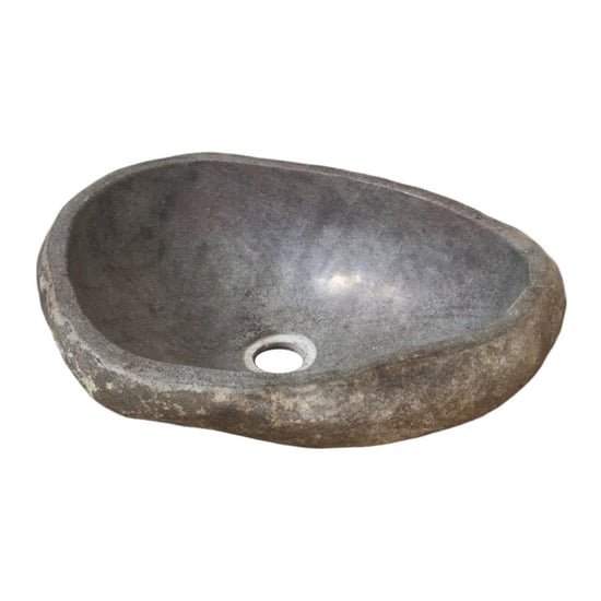 Vtw Living Waskom riviersteen waskom opbouw waskommen natuursteen grijs 40 x 15 cm - Image 1
