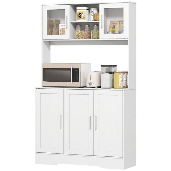 Homcom Keukenkast scandinavisch design met glazen deuren - - Image 1