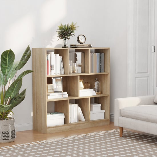 4goodz Boekenkast 8 vakken 30x 97,5x100 cm eikenlook - Image 2