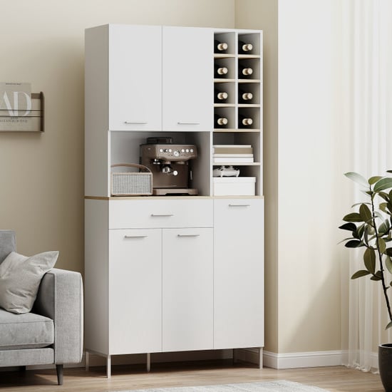 Homcom Keukenkast met open schappen en 5 deuren mdf - - Image 2