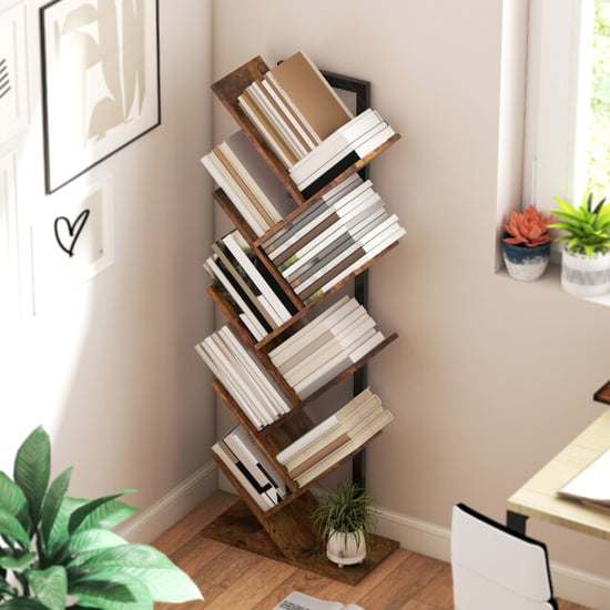 Homcom Design boekenstandaard met 9 niveaus 158 cm hoog bruin - Image 3