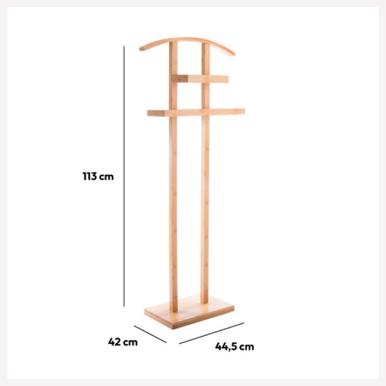 Casa di Elturo Dressboy kledingstandaard kledingbutler bamboe h113 cm - Image 3