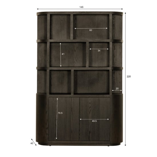 Livingfurn boekenkast novero espresso 40x145x220cm - Image 2
