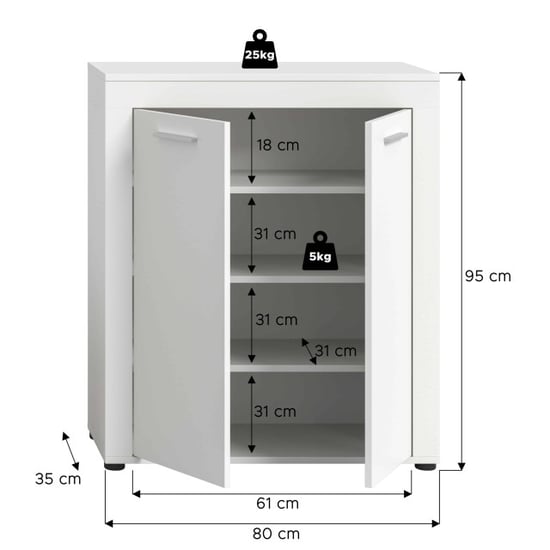 Furnilux Jam garderobekast schoenenkast melamine - Image 3