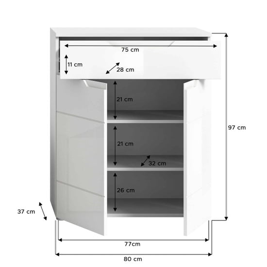 Furnilux Solero schoenenkast hoogglans mdf tz - Image 2