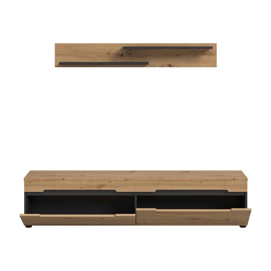 Furnilux Canu lowboard + wallboard staand-hangend artisan nb basaltgrijs nb abs. artisan - Image 3