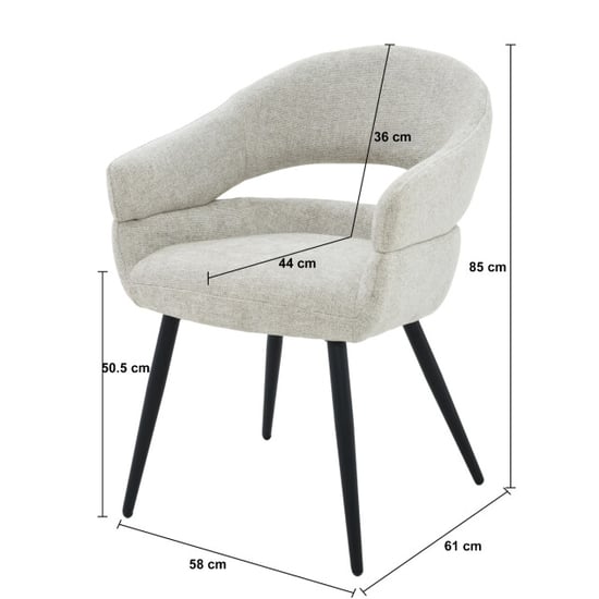 Livingfurn eetkamerstoel megan toffee set van 2 62x58x85cm - Image 3