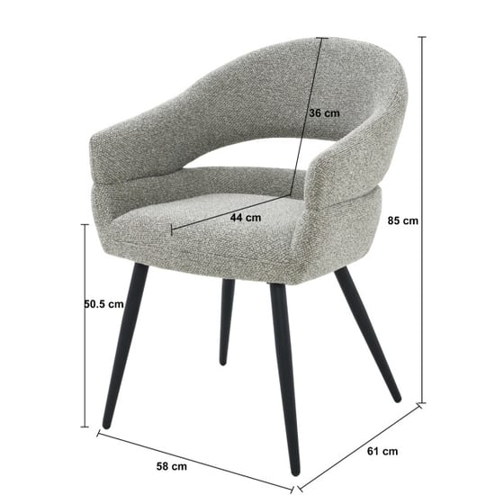 Livingfurn eetkamerstoel megan set van 2 62x58x85cm - Image 5