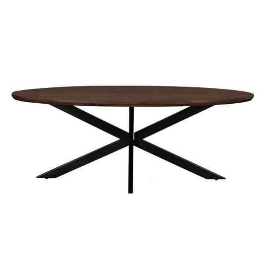 Livingfurn eetkamertafel jesper oval brown 240x110x76 cm mangohout - Image 1